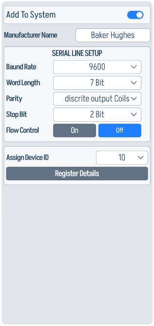 M-P Meter configuration panel