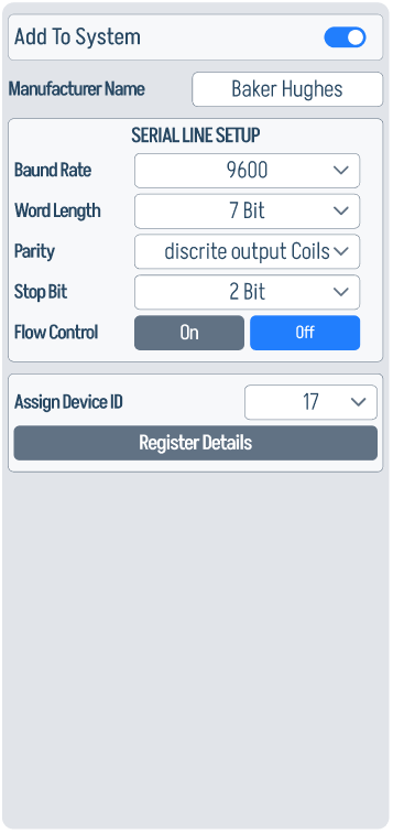 W/H Temp configuration panel