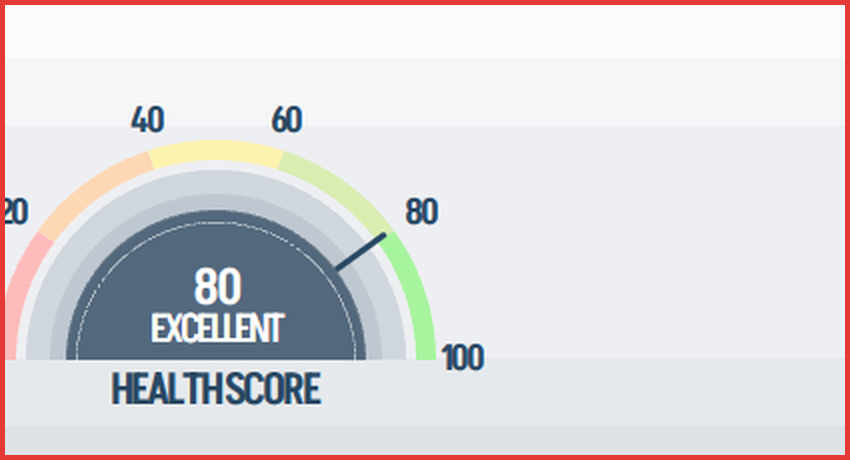 System Health Score gauge