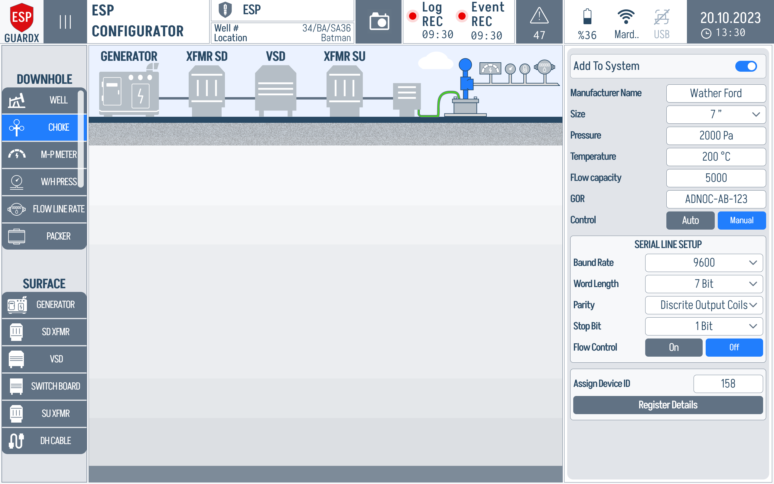 Configured component example