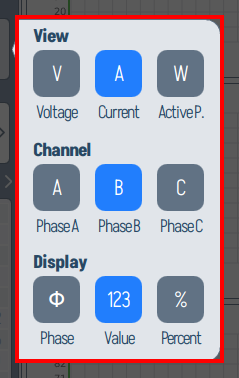 Per-chart settings popup