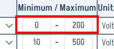 Minimum / Maximum range columns